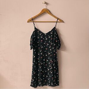 Shades of Blonde Black Cherry Print Cold-Shoulder Mini Dress Size S NWT